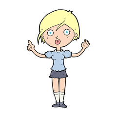 cartoon girl asking question