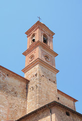 Fototapeta premium Belltower of Catholic church. Montepulchano, Italy