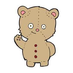 cartoon teddy bear waving