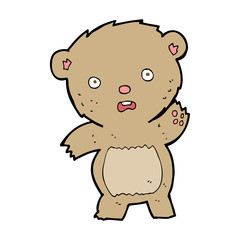 cartoon unhappy teddy bear