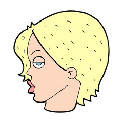 cartoon woman raising eyebrow