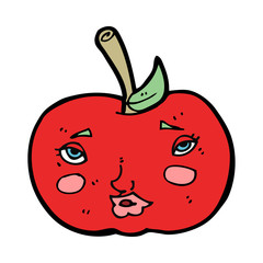 cartoon apple with face