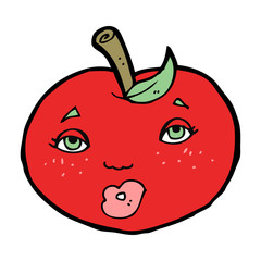 cartoon apple with face