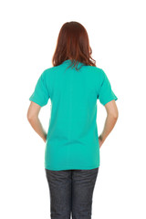 female with blank t-shirt (back side)