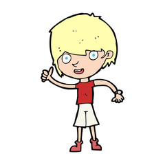 cartoon boy with positive attitude