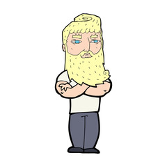 cartoon serious man with beard