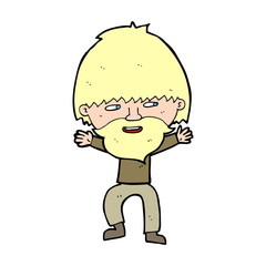 cartoon happy man with beard