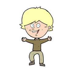 cartoon happy boy laughing