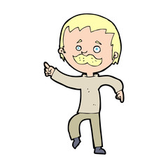 Obraz premium cartoon man with mustache pointing