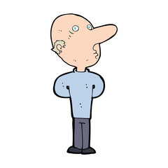 cartoon balding man
