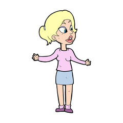 cartoon pretty woman explaining something