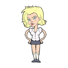 cartoon woman with hands on hips