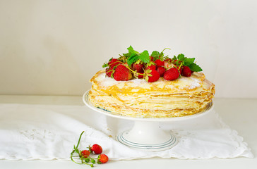 blinis pie with srawberry