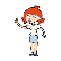 cartoon woman with idea