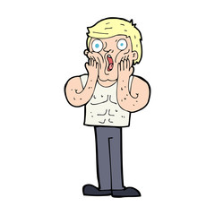 cartoon shocked gym man