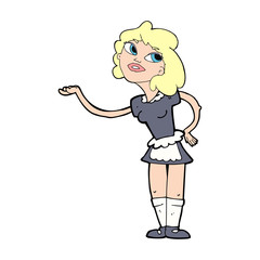 cartoon waitress serving