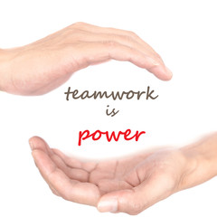 Hands concept - teamwork is power
