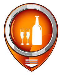 Wine glass and bottle.