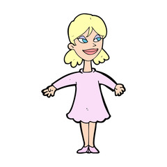 cartoon woman with open arms