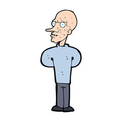 cartoon evil bald man