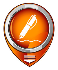 Notes single icon. Orange map pointer.