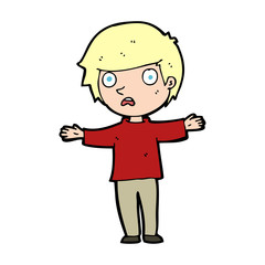 cartoon worried boy
