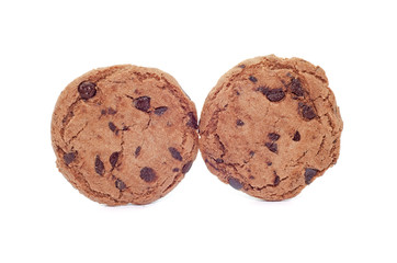 chocolate brownie cookies on white