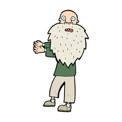 cartoon bearded old man