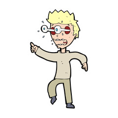 cartoon man with popping out eyes