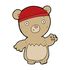 cartoon teddy bear wearing hat