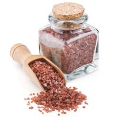 Hawaiian red sea salt in a glass bottle
