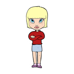 cartoon woman with crossed arms