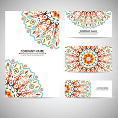 Business card template. Vector illustration in native style