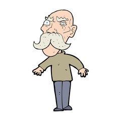 cartoon angry old man