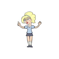 cartoon woman with idea