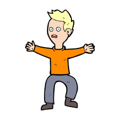 cartoon man panicking