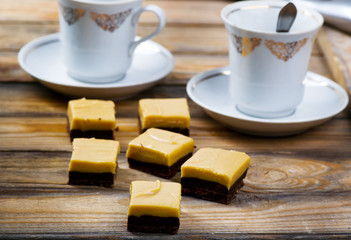 chocolate fadj with peanut butter