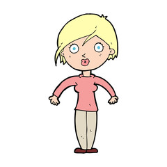 cartoon surprised woman