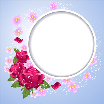 Photo frame and floral ornament