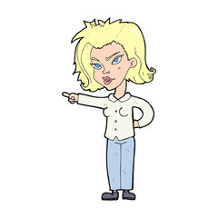 cartoon woman pointing