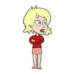 cartoon surprised woman