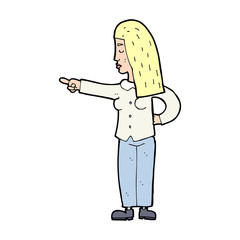 cartoon woman pointing