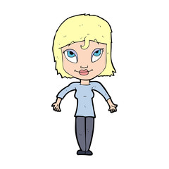cartoon girl shrugging shoulders