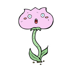 cartoon shocked flower