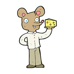cartoon mouse holding cheese
