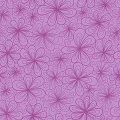 Stylized vector doodle flowers