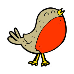 cartoon christmas robin