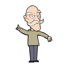 cartoon old man telling story
