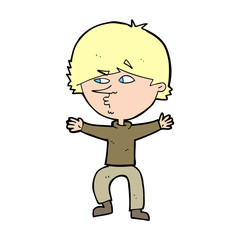 cartoon suspicious man