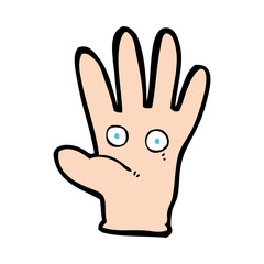 Obraz premium cartoon hand with eyes
